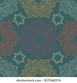 Seamless pattern ethnic style. Vintage decorative texture. Indian, arabic motive.
