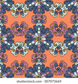 Seamless pattern ethnic style. Vintage decorative texture. Indian, arabic motive.