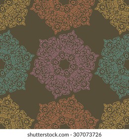Seamless pattern ethnic style. Vintage decorative texture. Indian, arabic motive.