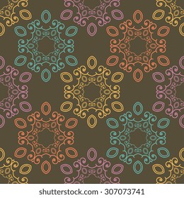 Seamless pattern ethnic style. Vintage decorative texture. Indian, arabic motive.