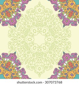 Seamless pattern ethnic style. Vintage decorative texture. Indian, arabic motive.