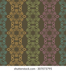 Seamless pattern ethnic style. Vintage decorative texture. Indian, arabic motive.