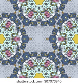 Seamless pattern ethnic style. Vintage decorative texture. Indian, arabic motive.