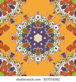 Seamless pattern ethnic style. Vintage decorative texture. Indian, arabic motive.
