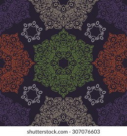 Seamless pattern ethnic style. Vintage decorative texture. Indian, arabic motive.