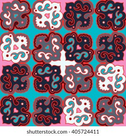 Seamless pattern ethnic style. Vintage decorative texture. Indian, arabic motive.