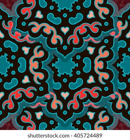 Seamless pattern ethnic style. Vintage decorative texture. Indian, arabic motive.