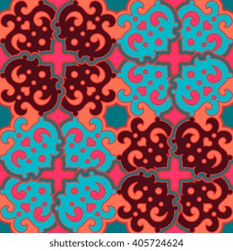 Seamless pattern ethnic style. Vintage decorative texture. Indian, arabic motive.