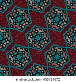 Seamless pattern ethnic style. Vintage decorative texture. Indian, arabic motive.