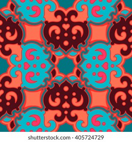 Seamless pattern ethnic style. Vintage decorative texture. Indian, arabic motive.