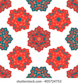 Seamless pattern ethnic style. Vintage decorative texture. Indian, arabic motive.