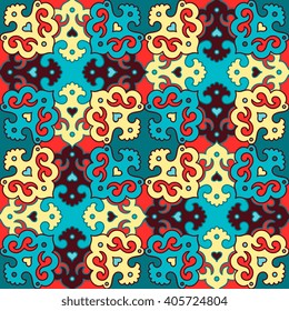 Seamless pattern ethnic style. Vintage decorative texture. Indian, arabic motive.