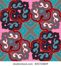 Seamless pattern ethnic style. Vintage decorative texture. Indian, arabic motive.