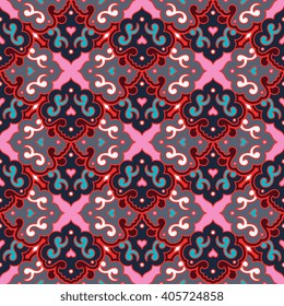 Seamless pattern ethnic style. Vintage decorative texture. Indian, arabic motive.