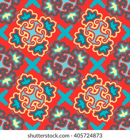 Seamless pattern ethnic style. Vintage decorative texture. Indian, arabic motive.