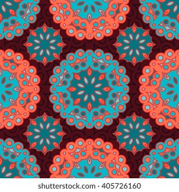 Seamless pattern ethnic style. Vintage decorative texture. Indian, arabic motive.