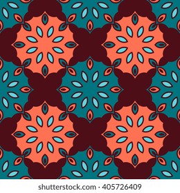Seamless pattern ethnic style. Vintage decorative texture. Indian, arabic motive.