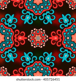 Seamless pattern ethnic style. Vintage decorative texture. Indian, arabic motive.