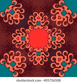 Seamless pattern ethnic style. Vintage decorative texture. Indian, arabic motive.