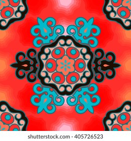 Seamless pattern ethnic style. Vintage decorative texture. Indian, arabic motive.