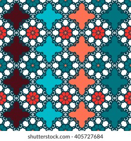 Seamless pattern ethnic style. Vintage decorative texture. Indian, arabic motive.