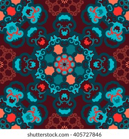 Seamless pattern ethnic style. Vintage decorative texture. Indian, arabic motive.