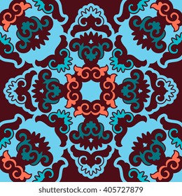 Seamless pattern ethnic style. Vintage decorative texture. Indian, arabic motive.