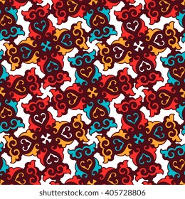 Seamless pattern ethnic style. Vintage decorative texture. Indian, arabic motive.