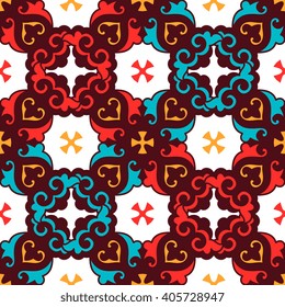 Seamless pattern ethnic style. Vintage decorative texture. Indian, arabic motive.