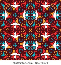 Seamless pattern ethnic style. Vintage decorative texture. Indian, arabic motive.