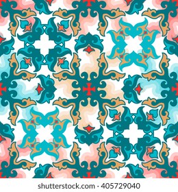 Seamless pattern ethnic style. Vintage decorative texture. Indian, arabic motive.
