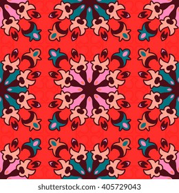 Seamless pattern ethnic style. Vintage decorative texture. Indian, arabic motive.