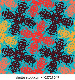 Seamless pattern ethnic style. Vintage decorative texture. Indian, arabic motive.
