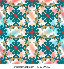 Seamless pattern ethnic style. Vintage decorative texture. Indian, arabic motive.
