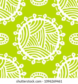 Seamless pattern with ethnic sun, mandala. Turkish, Indian, Persian, African. Vector illustration