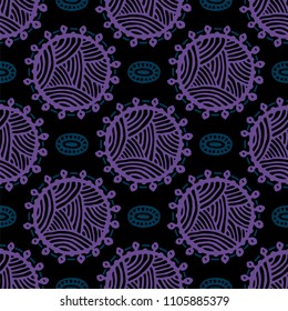 Seamless pattern with ethnic sun, mandala. Turkish, Indian, Persian, African. Vector illustration