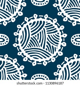 Seamless pattern with ethnic sun, mandala. Turkish, Indian, Persian, African. Vector illustration