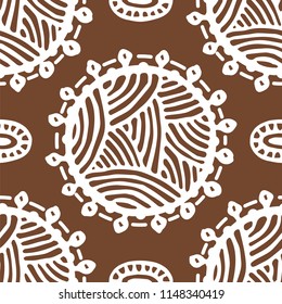 Seamless pattern with ethnic sun, mandala. Turkish, Indian, Persian, African. Vector illustration