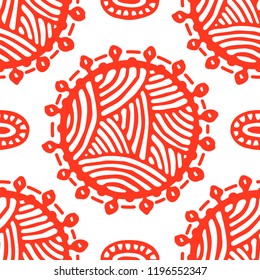 Seamless pattern with ethnic sun, mandala. Turkish, Indian, Persian, African. Vector illustration
