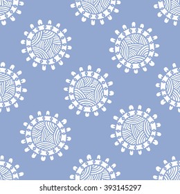 Seamless pattern with ethnic sun, mandala. Turkish, Indian, Persian. Vector illustration