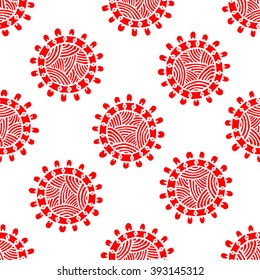 Seamless pattern with ethnic sun, mandala. Turkish, Indian, Persian. Vector illustration