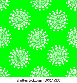 Seamless pattern with ethnic sun, mandala. Turkish, Indian, Persian. Vector illustration