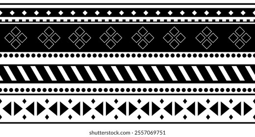 seamless pattern ethnic texture design vector in monochrome color, backgroun,  textile.