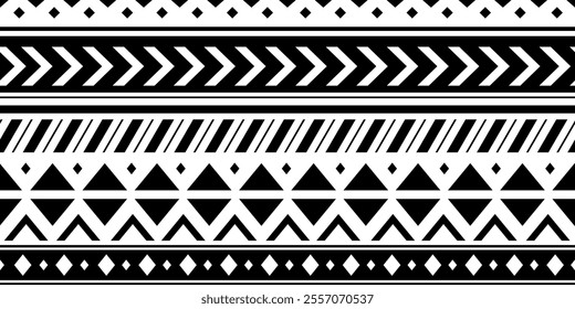 seamless pattern ethnic texture design vector in monochrome color