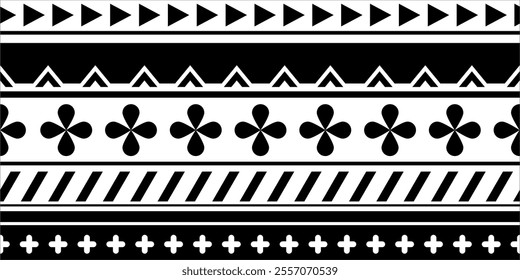 seamless pattern ethnic texture design vector in monochrome color