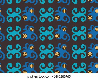 seamless pattern of ethnic pattern. traditional Indonesian fabric motif of dayak. borneo style. vector design inspiration. Creative textile for fashion or cloth