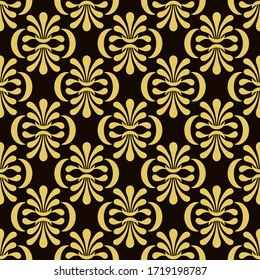 Seamless pattern in ethnic traditional style. Simple geometric Oriental floral motif . Palmette pattern design.