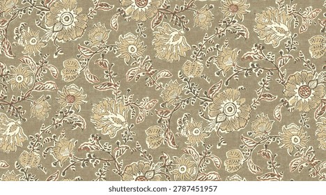 Seamless pattern in ethnic traditional style. The pattern of mandalas and Paisley pattern in Indian style.
