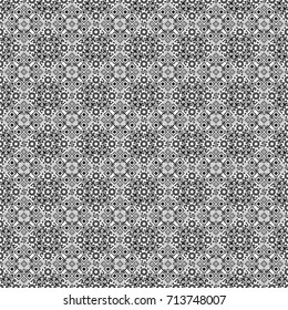 Seamless pattern in ethnic traditional style. Abstract vintage pattern with decorative tiles pattern. Vector oriental style in gray, white and black colors.