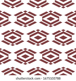 Seamless pattern. Ethnic wallpaper. Folk motif. Rhombuses, parallelograms, figures ornament. Simple shapes background. Geometric backdrop. Digital paper, textile print, web design, abstract. Vector.